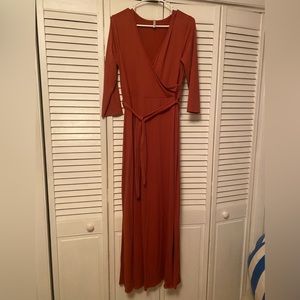 Large Mauve Maternity Wrap Dress